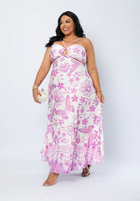 Vestido Estampado Longo Ana