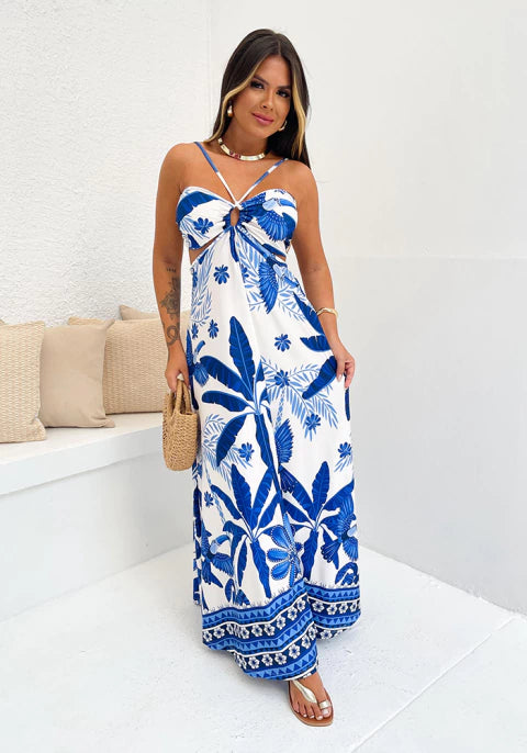 Vestido Estampado Longo Ana
